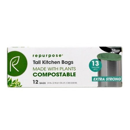 REPURPOSE 13 gal Compostable Tall Kitchen Bags12 Count 256619